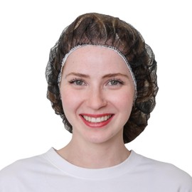 SAFEKO Unisex Polypropylene Bouffant Caps [100 | 1000 | White | Blue | 21" | 24" | 28"] (Black, 21 inches (100 Count))