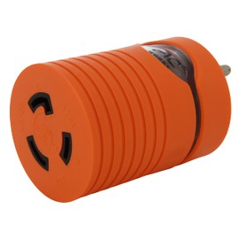 AC WORKS Locking Adapter Household 15Amp 5-15P Plug to Locking 20Amp L5-20R Female Connector (Compact)