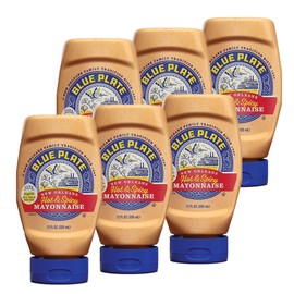 Blue Plate Hot & Spicy Mayonnaise, Rich and Creamy Mayo with a Southern Kick – 12 fl oz Squeeze Bottle (Pack of 6)