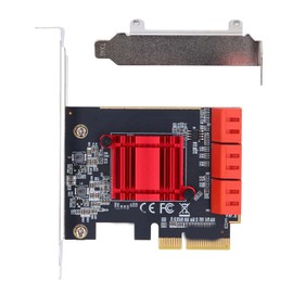PCIe 3.0 X4 to SATA 3 Adapter Card High Speed PCI Express to 6 Port SATA 3 Expansion Card for Computer TXB113 Double Row