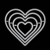 Nest of 4 Heart Stitch Patterned Metal Cutting Dies, Hearts,