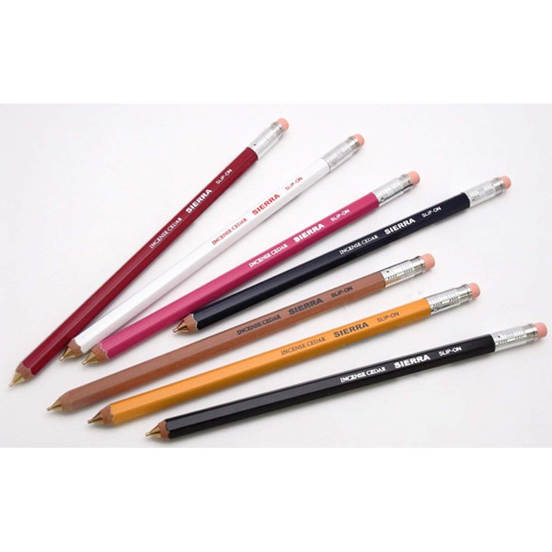WSP-2801 Slip-on Wood Axis Mechanical Pencil, Large, Red, Pencil-like Eraser,