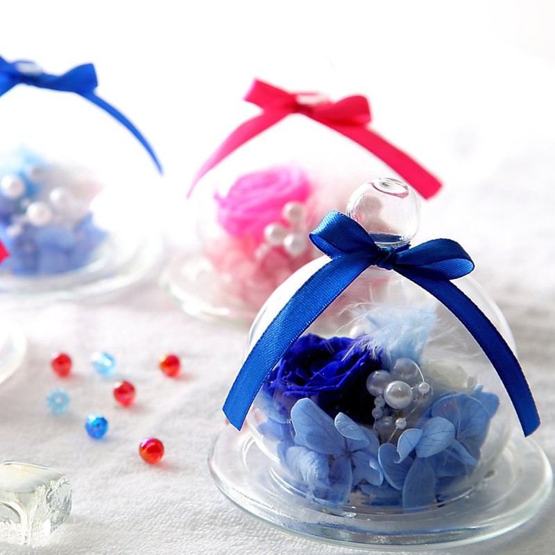 TEATSIGHT Preserved Flower Arrangement, Wrapped, In a Glass Pot, 2 Flowers