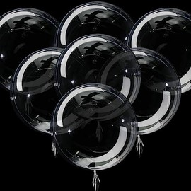 Clear Balloons Set - 50 Pieces Transparent Bobo Balloons, 5 Sizes (8", 12", 16", 20", 24"), TPU Material, Perfect for Party Decorations, DIY Fun, Reusable, Air & Helium Compatib