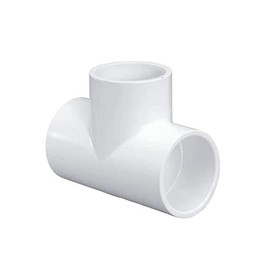 3/4 PVC Tee Sch 40 - PVC Socket Tee - 3/4 Inch Slip Socket x 3/4 Inch Slip Socket x 3/4 Inch Slip Socket - PVC 3/4 Inch Adapter Pipe Fitting - PVC Pipe Connectors for Home Sewer Plumbing Water Line