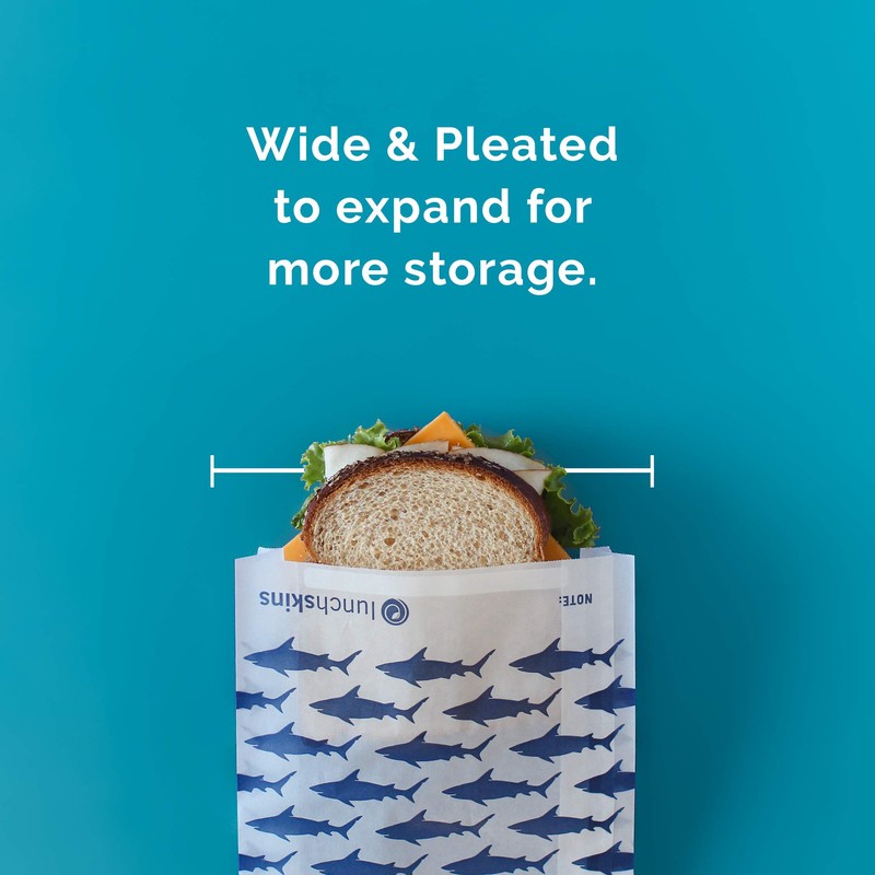 Lunchskins Recyclable & Sealable Paper Sandwich Bags – 100 Count