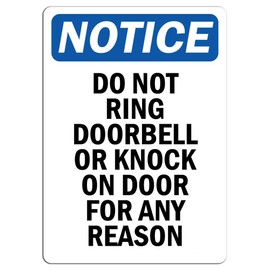 Cortan360 Vinyl 8" Do Not Ring Doorbell Or Knock On Door Sign Sticker