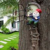 Colomix Gnome Tree Hugger, Funny Musical Gnome Garden Sculpture, Whimsical
