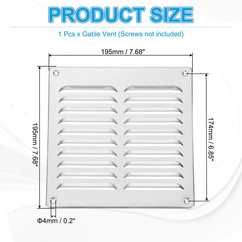PATIKIL 8x8 Inch Aluminum Vent Cover, Screen Air Grille Ventilation