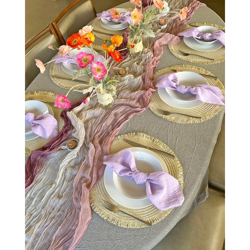 Generic Lavender Mauve Purple 100% Linen Cloth Cotton Square Napkins,