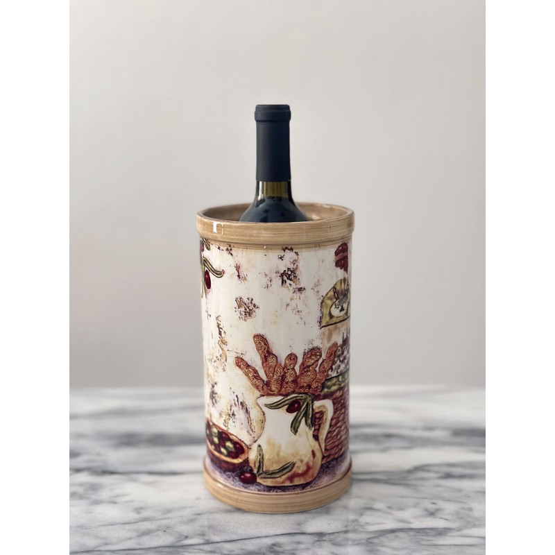 Supreme Housewares Ceramic Pitcher Wine Chiller - Majolica Style with