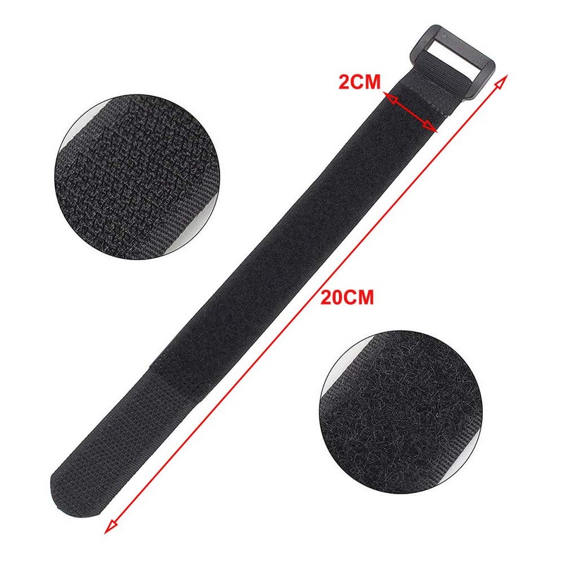 Aiqeer Pack of 30 20 cm Black Velcro Cable Ties