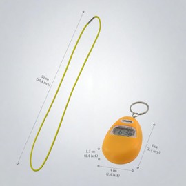 Talking Keychain for Blind Elderly - Hourly Voice Time Announcement, Portable Audible Clock with Chime on The Hour for Visually Impaired, Includes Leather Neck Strap (Yellow)