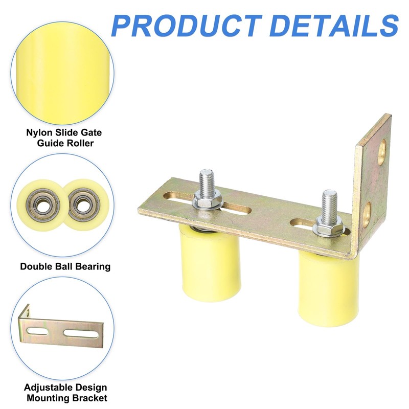 uxcell 1Set Slide Gate Guide Roller, 1-5/8" Dia x 2"