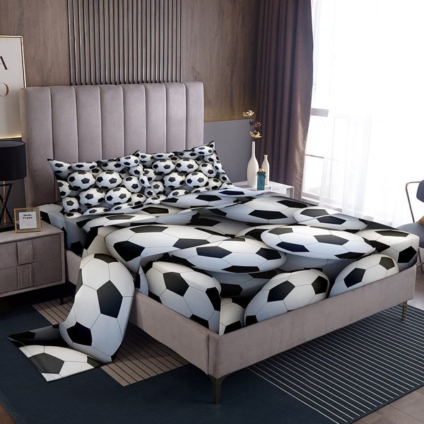 Erosebridal Soccer Bedding Set Full Boys Ball Games Sports Bed