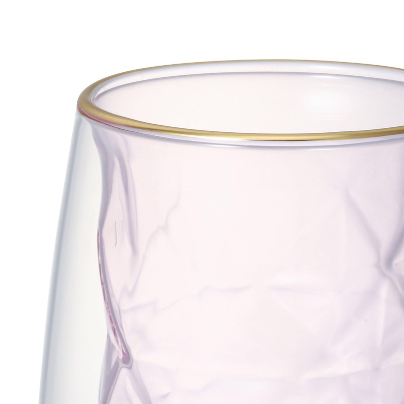 Francfranc Diamond Double Wall Glass, Pink