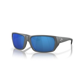 Costa Del Mar Tailfin Sunglasses, Matte Grey/Blue Mirrored 580P, 60