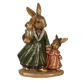 Clayre & Eef Rabbit Figurine 19 cm Gold Polyresin Easter Decoration