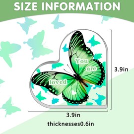 Butterfly Gifts for Women Adults Butterfly Centerpieces Green Butterflies Gifts for Friends Coworkers Daughters Birthday You Are Loved Inspirational Acrylic Motivational Desk Decor