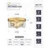 Emak Brushed Gold 2 Light Flush Mount Ceiling Light Fixture,