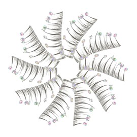 VICASKY 10pcs Rhinestone Fake Eyelashes Natural Look Eye Lashes Strip for Daily Use Party Night Out Safe Skin-friendly Material Suitable for Eye Shapes