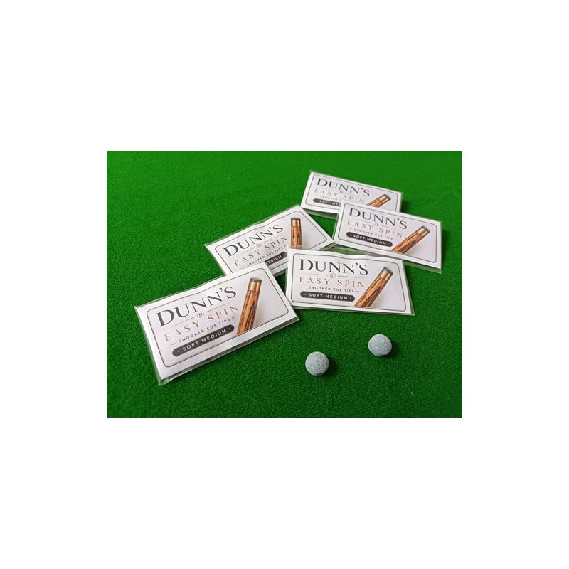 Dunn's Easy Spin snooker cue tips, soft-medium leather pressed tips,