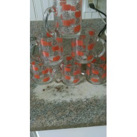 Kellogg's 6 Tony the Tiger  Kellogg's 2006 Coffee Mugs/Cups Clear Glass