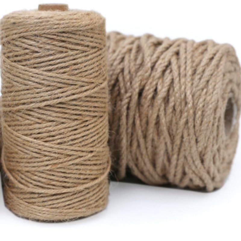 Natural Jute Twine String Roll, Heavy Duty Craft Rope, Brown
