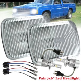 Bricologht Pair 7X6" 5X7" LED Headlights Hi/Lo Beam For 82-93 Chevy S10 Blazer GMC S15 A++