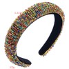 JIHUOO Funkelndes Strass-Stirnband, gepolstert, glitzernd, breites Stirnband, ausgefallener Schmuck-Kopfschmuck, glitzerndes