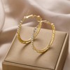 Hoop Earrings Gold for Women with Crystals 5 cm Diameter