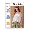 SIMPLICITY Sewing Pattern SS9953R5 Misses' Tops R5 (14-16-18-20-22)