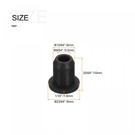 sourcing map Rubber Grommet Mount Dia 15/64" (6mm) Round T Type for Organizing and Protecting Cord Pack of 20