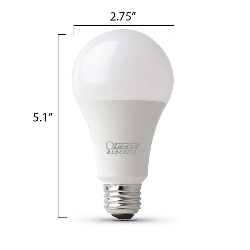 Feit Electric A19 100W Equivalent LED Light Bulbs, Dimmable, 5000k