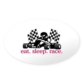 CafePress Race (Go Kart) Sticker Oval Car Bumper Sticker