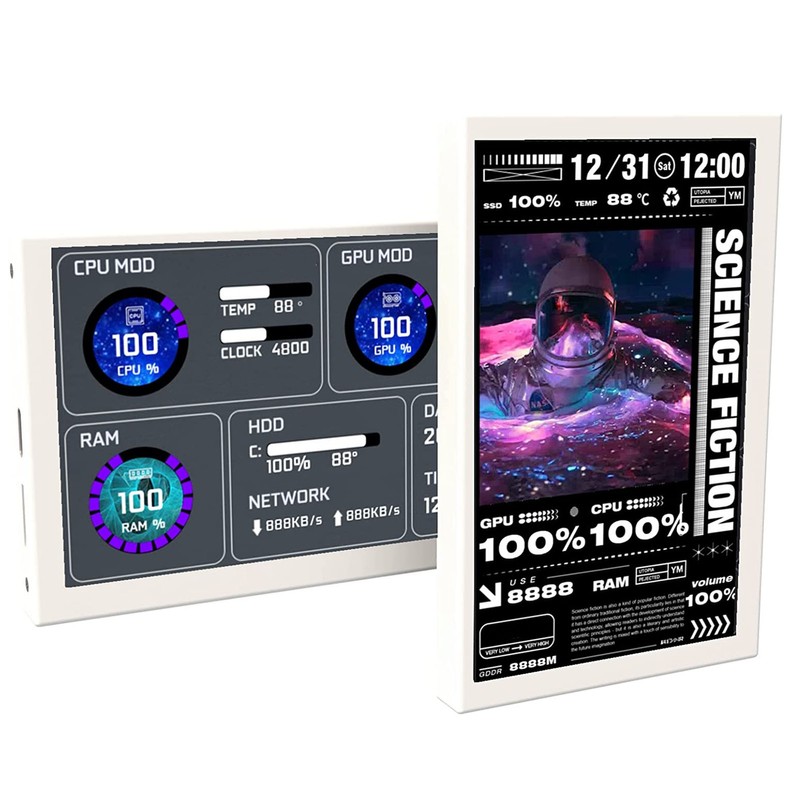 5in Computer Temp Monitor IPS USB Mini Screen PC Sensor