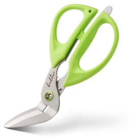 Beaditive High Performance Multi-Purpose Angle Scissors 18 cm - Japanese Stainless Steel Serrated Blade - Craft Scissors for Cardboard, Plastic, Leather, Fabrics and Packaging