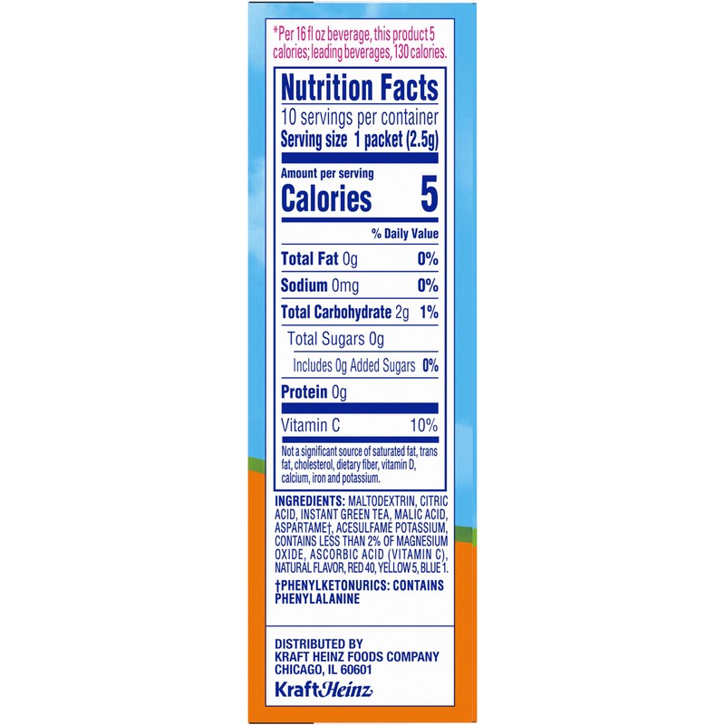 Crystal Light On The Go Peach Mango Green Tea, 10