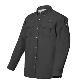 Riverruns UPF 50+ Men's Fishing Shirts Long Sleeve UV Protection Shirts Water-Repellent for Hiking, Fishing, Camping (Dark Gray,Small)