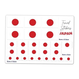 A5 Sticker Sheet Japan Flag Vinyl Stickers - Japanese Flags Travel Holiday World Geography School Labels Scrapbooking 5cm | 3cm | 2cm #81452