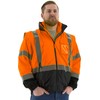 Majestic Glove 75-1384/M High Visibility 8-in-1 Waterproof Jacket, Orange/Black, Medium