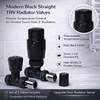 Black Straight Thermostatic Radiator Valves TRV Modern Radiator Valves 15mm