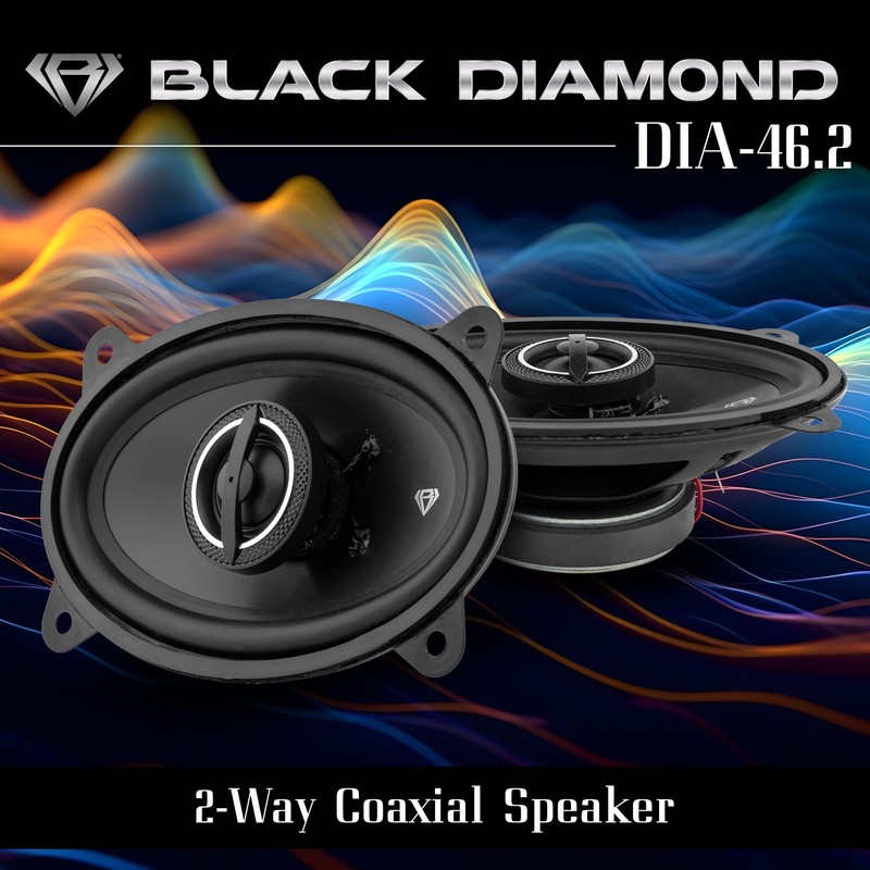 BLACK DIAMOND DIA-46.2 4x6 Coaxial Car Speakers – 2-Way Full