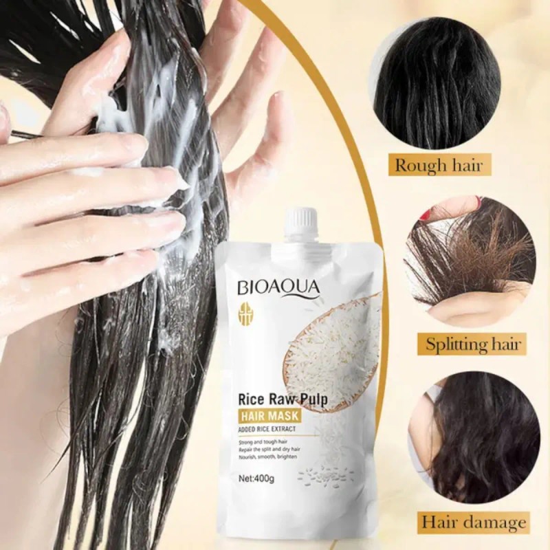 Mascarilla De Arroz Intensiva Cabello Dañado Elimina Frizz