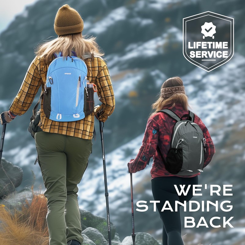 15L Waterproof Hiking Daypack, Small Backpack Travel Outdoor, Lightweight Day