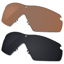 Galvanic Replacement Lenses for Oakley M Frame 2.0 Strike Sunglasses - Amber + Black Polarized - Combo Pack