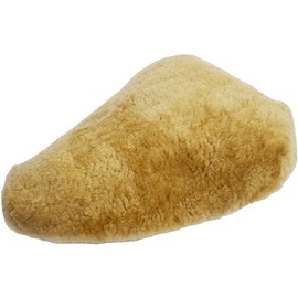 Reissner Lammfelle FSB-B Camel Bicycle Saddle Cover Lambskin with Fabric Wreath and Cord