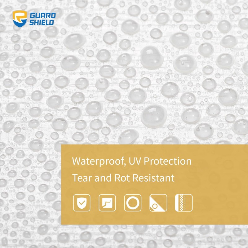 GUARD SHIELD Heavy Duty Tarp 12x12 Feet White Multi Purpose