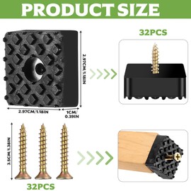 BieMian Pack of 20 Screwable Rubber Feet, Furniture Feet, Rubber Feet, Black, Rubber Buffer with Screws, Foot Caps for Garden Chairs, Table, Chair, Furniture (3 x 3 x 1 cm)