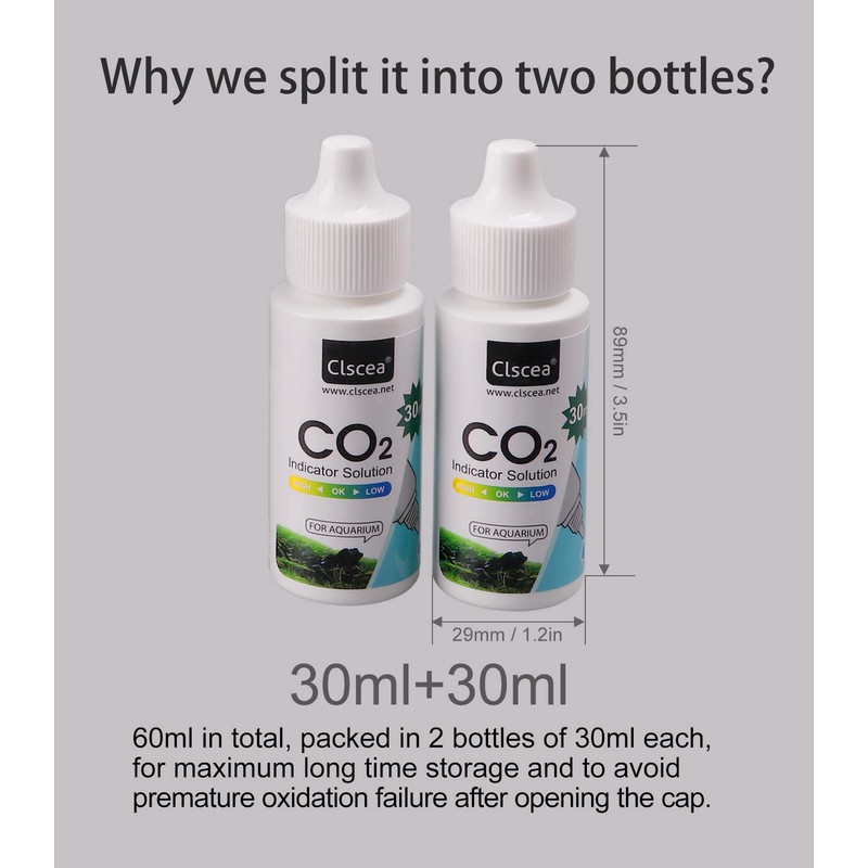 Clscea CO2 Indicator Solution Drop Checker Solution for Aquarium 60ml